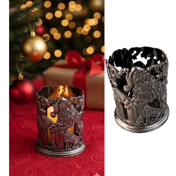 Other - Godinger “Peace on Earth” Pewter Christmas Votive Candle Holder Holiday Collect
